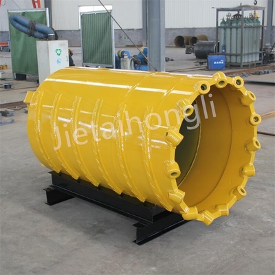 Thùng thùng có lõi đá OD800mm với răng đạn cho nền đất cứng